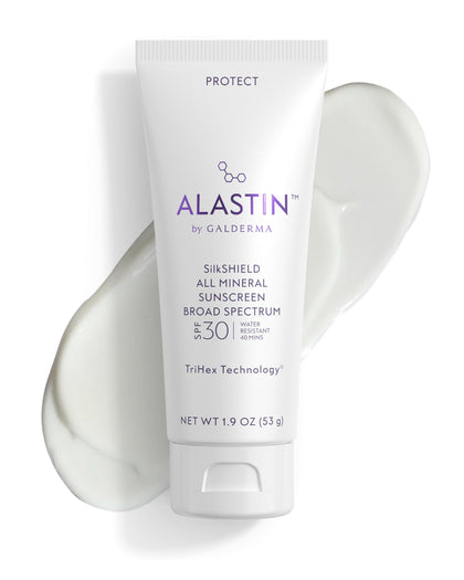 ALASTIN SilkSHIELD front packaging showing SPF and benefits for everyday protection