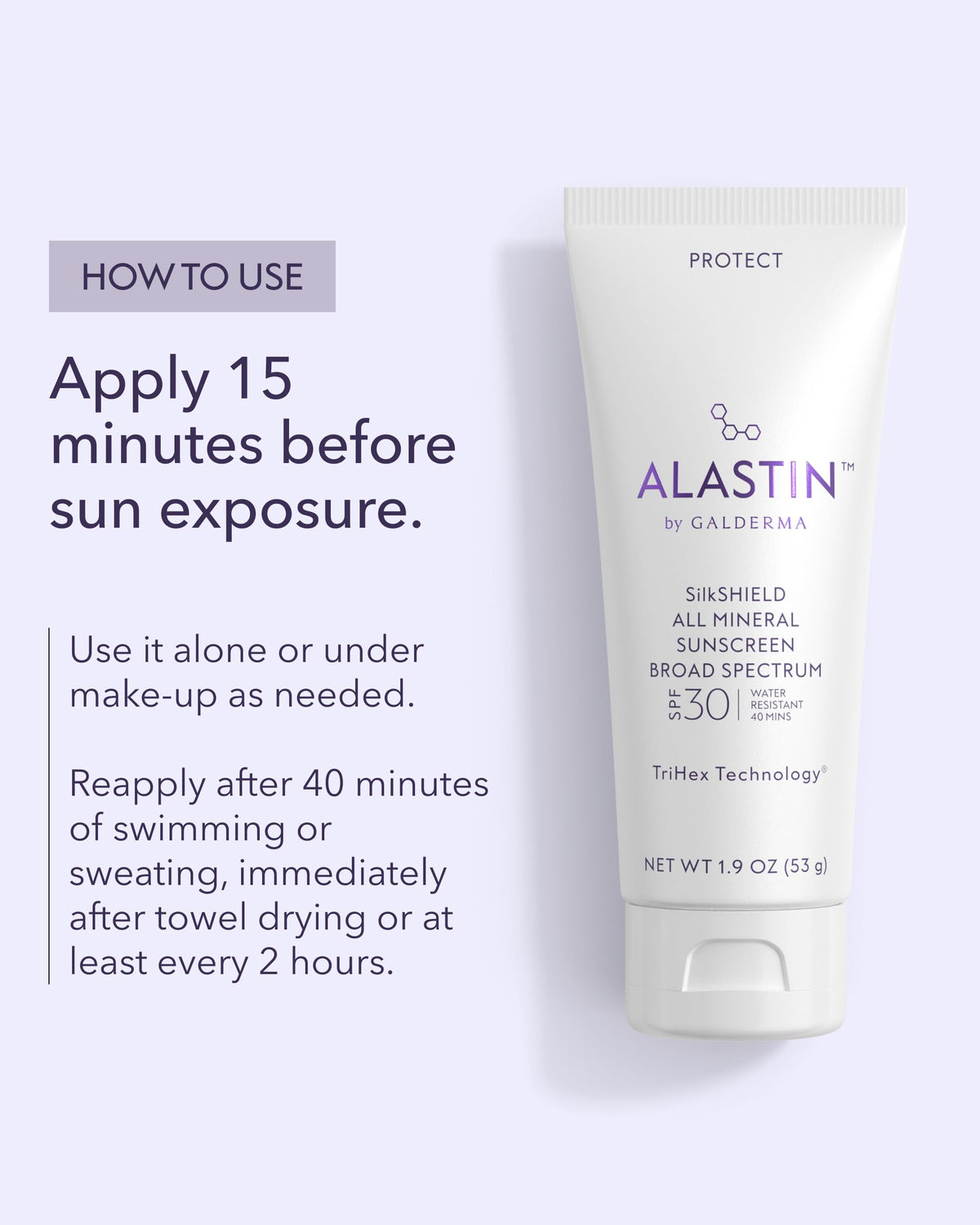 ALASTIN SilkSHIELD label and directions view highlighting application guidance
