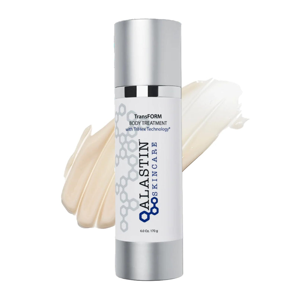 ALASTIN Skincare front packaging showing bottle and label benefits