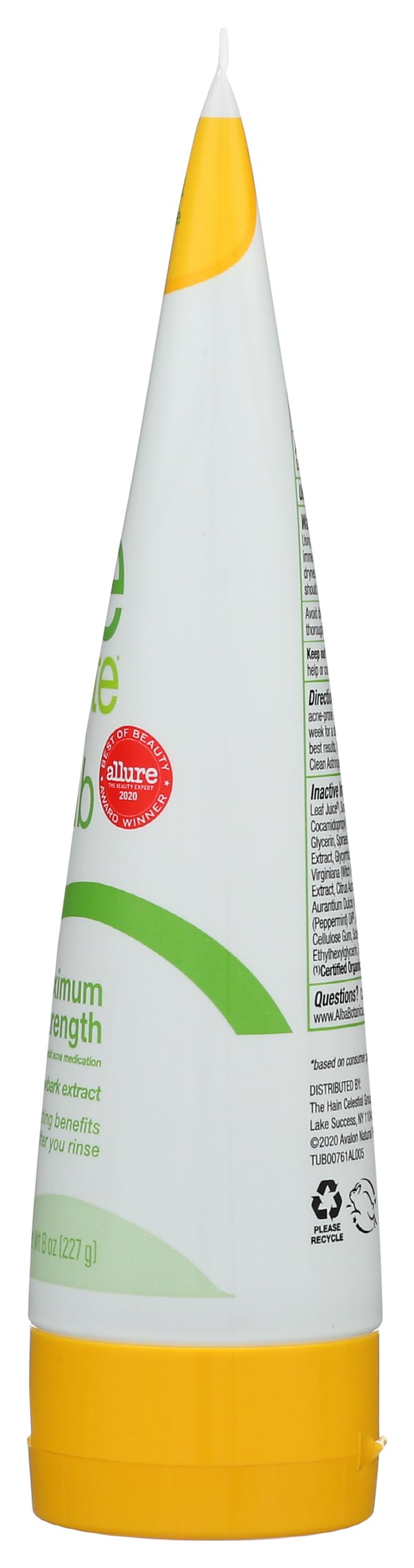 Alba Botanica bottle beside common items illustrating 8 oz size