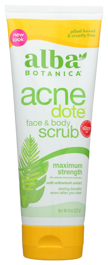 Alba Botanica front packaging showing label and 8 oz bottle useful for acne
