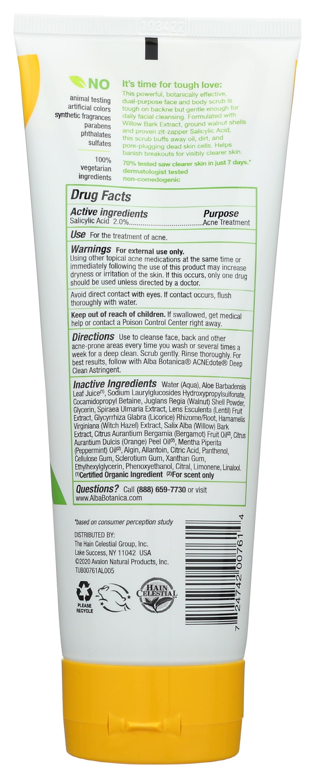 Alba Botanica close-up of scrub texture highlighting exfoliating particles