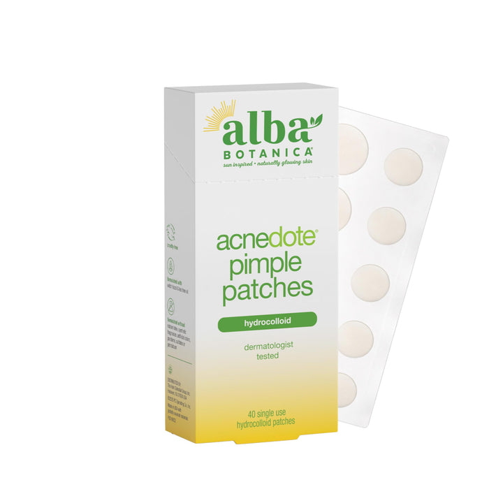 Alba Botanica front packaging showing 40-count patches and benefits
