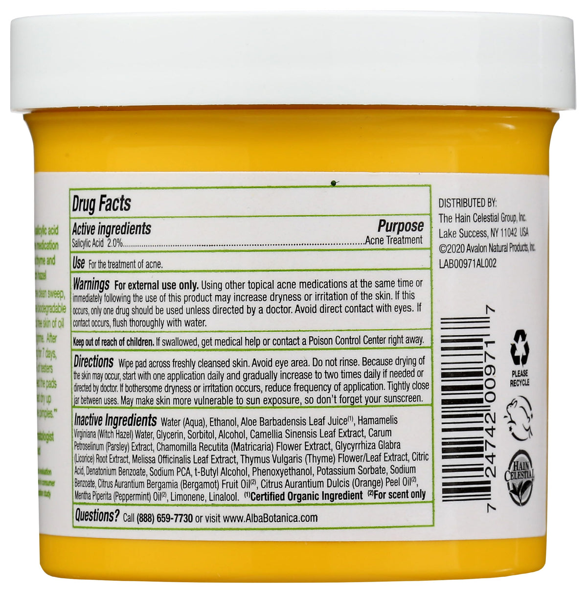 Alba Botanica close-up of textured pad fibers for gentle exfoliation