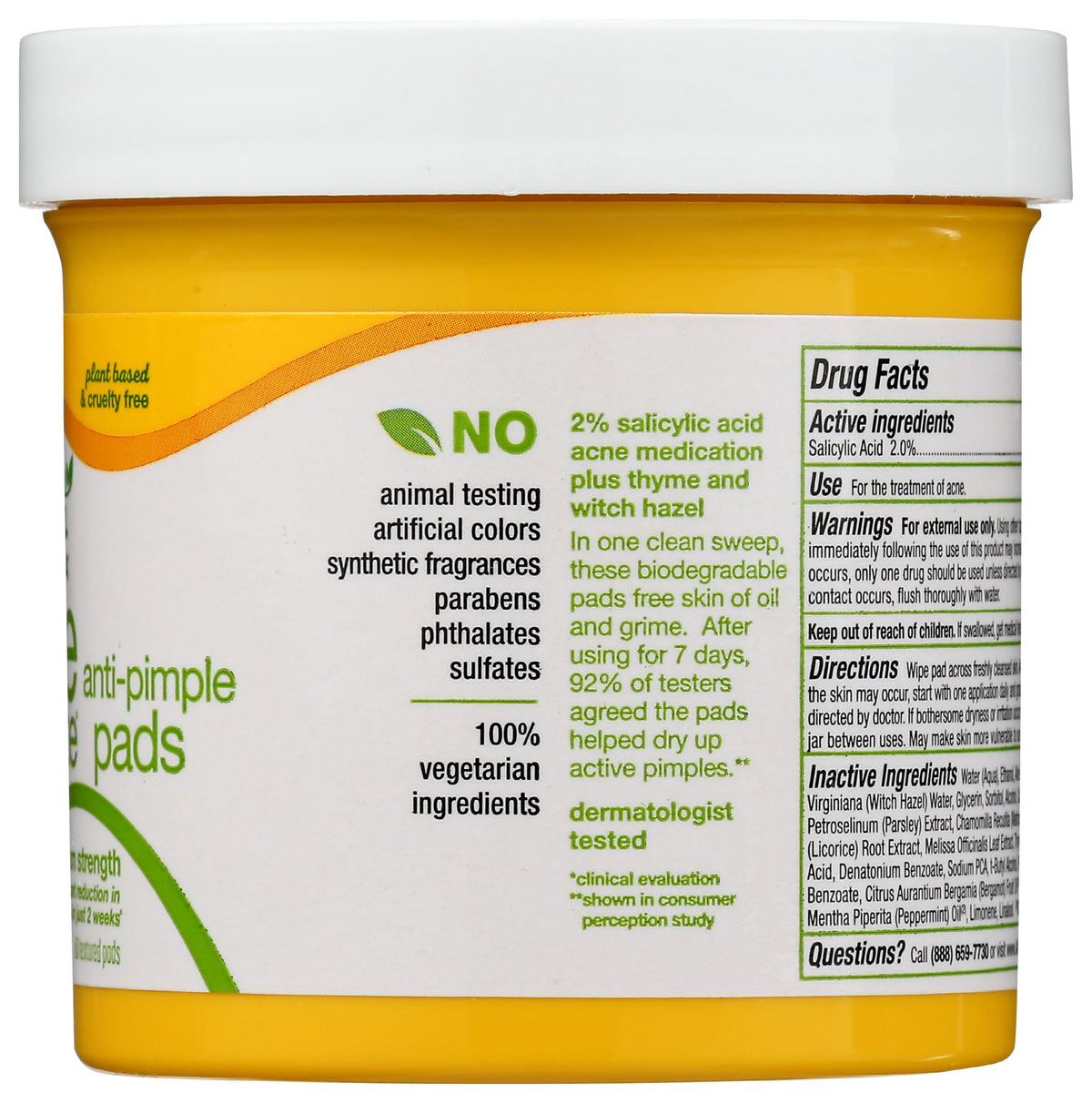 Alba Botanica resealable tub lid detail keeping pads fresh