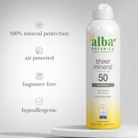 Alba Botanica close-up of spray mist texture for lightweight finish