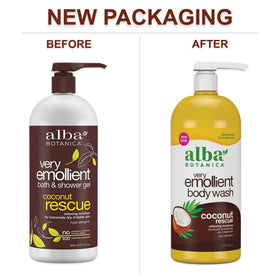 Alba Botanica 32 oz bottle beside hand showing size and long-lasting supply
