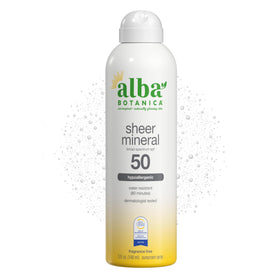 Alba Botanica front bottle showing SPF 50 and fragrance-free benefit