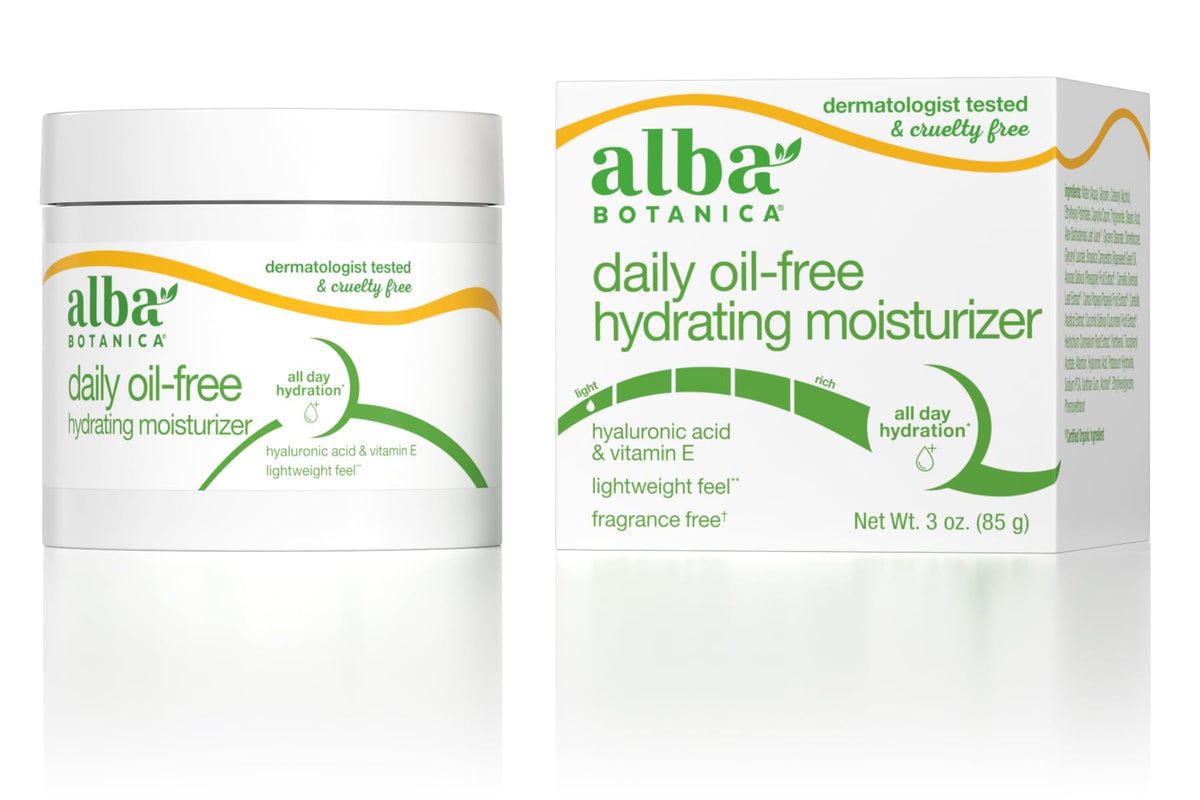 Alba Botanica front jar shot showing label and 3 oz size, highlights clean ingredients