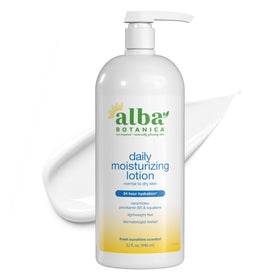 Alba Botanica front packaging showing 32 oz bottle and benefits