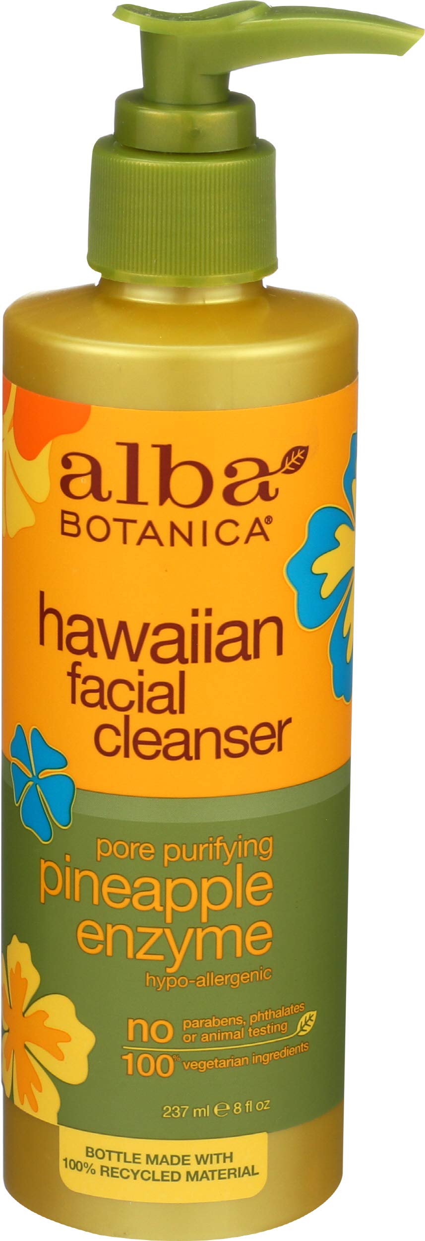 Alba Botanica front packaging showing pineapple cleanser and benefit to brighten