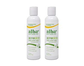 Alba Botanica front packaging showing bottle and benefit for clearer skin