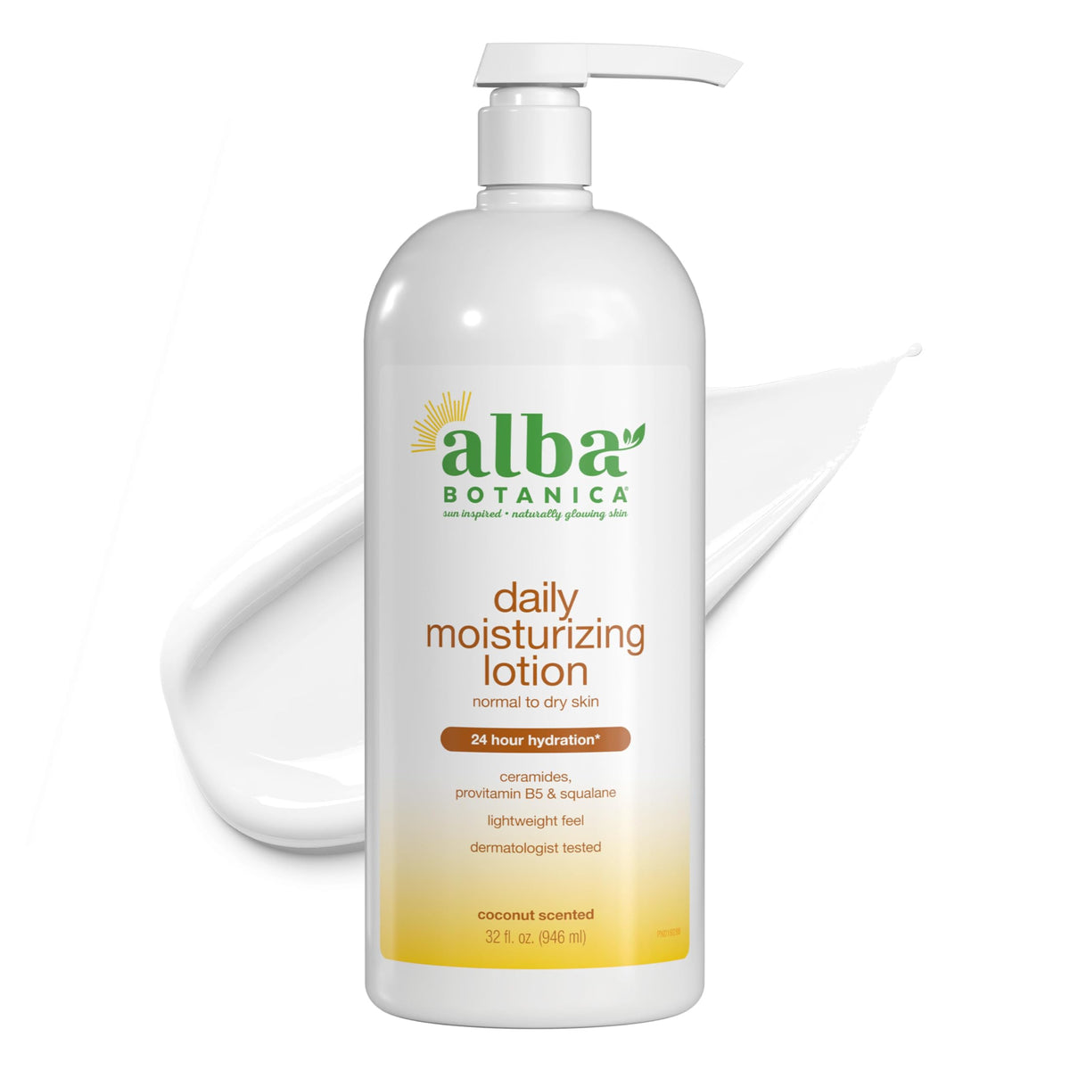 Alba Botanica bottle front packaging shows product and scent benefit