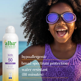Alba Botanica ingredient label highlighting botanical oils and aloe