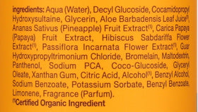 Alba Botanica product label highlighting ingredients and eco certifications
