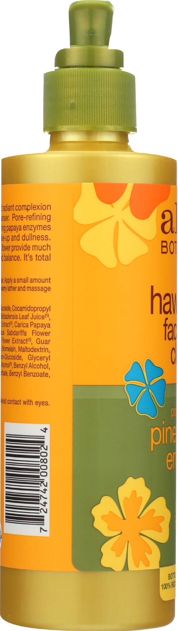Alba Botanica pineapple and papaya fruits flatlay emphasizing natural enzymes