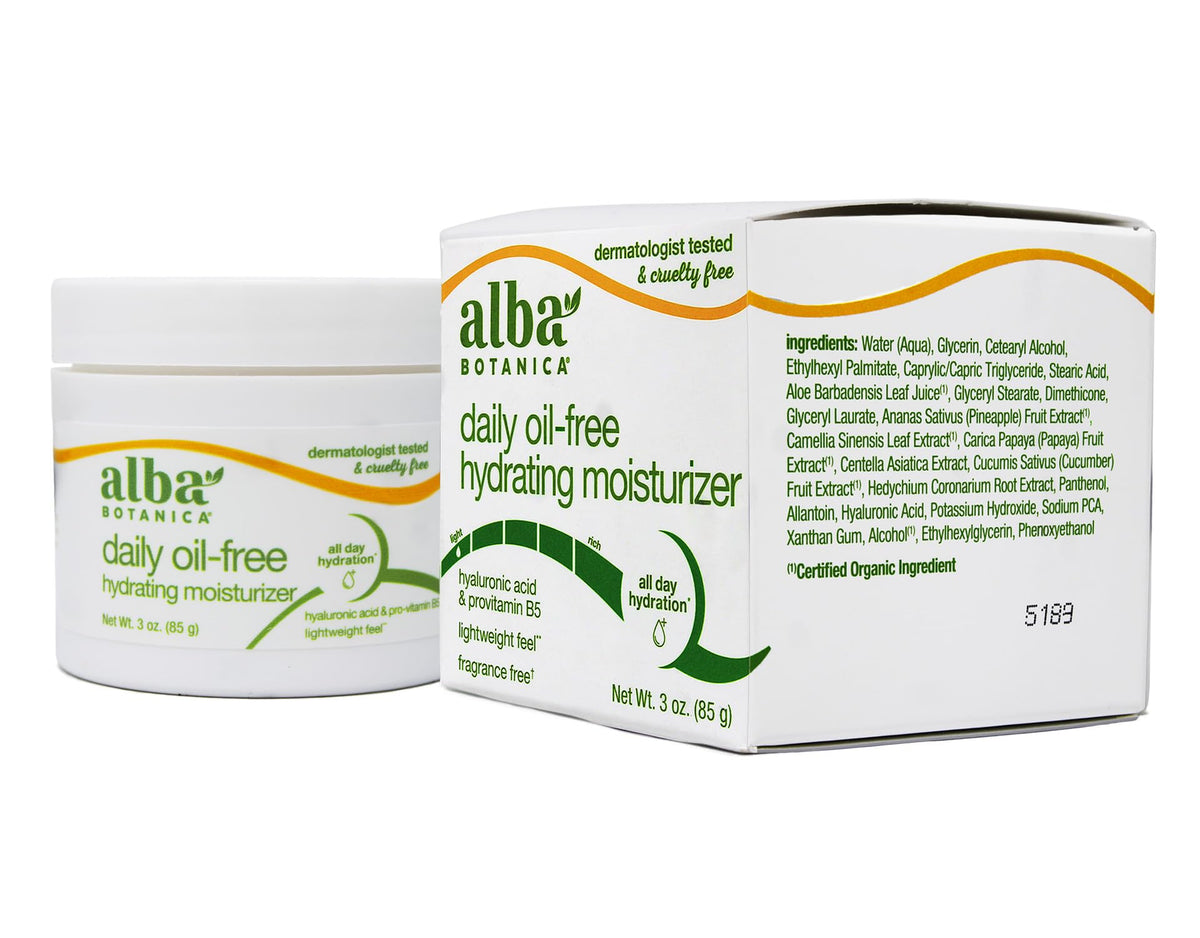 Alba Botanica product on bathroom vanity depicting everyday skincare routine ease
