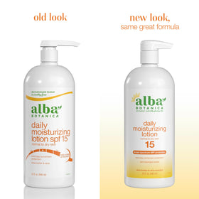 Alba Botanica lotion texture on hand dispensed from pump for quick absorption benefit