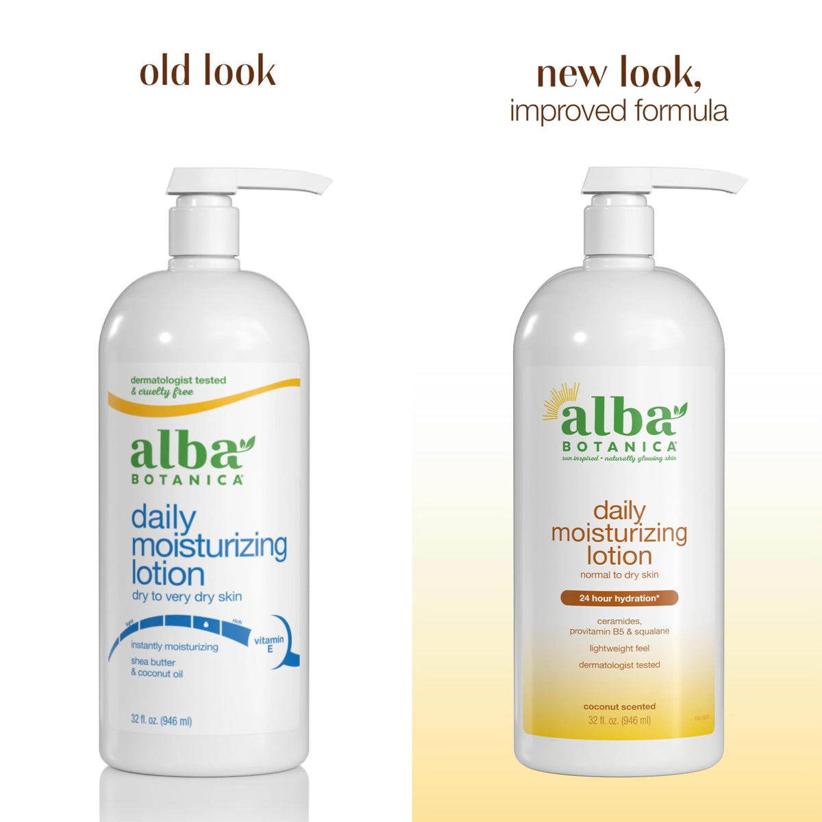 Alba Botanica pump top dispensing lotion for easy, mess-free use