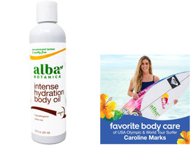 Alba Botanica bottle next to a common object showing scale
