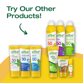Alba Botanica two 6 fl oz bottles side-by-side for travel convenience