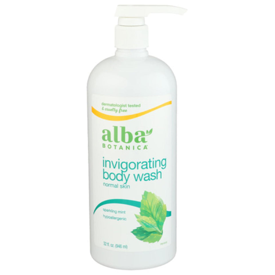 Alba Botanica front bottle of Sparkling Mint gel showing label and large 32 oz size