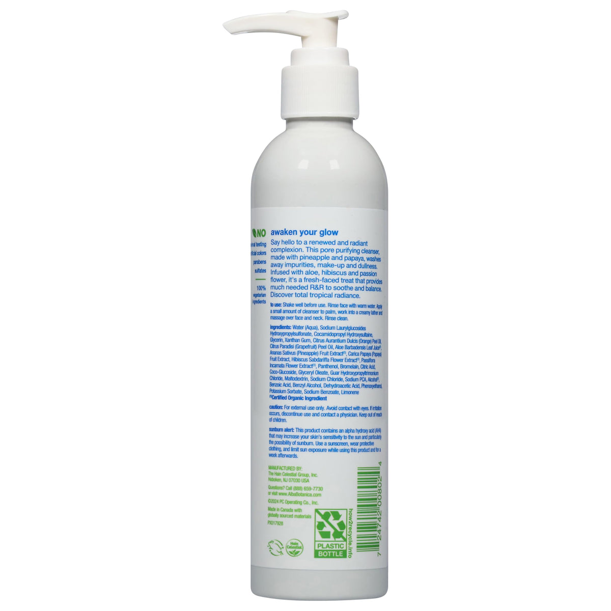 Alba Botanica creamy gel texture close-up highlighting gentle exfoliating enzymes and hydrating aloe