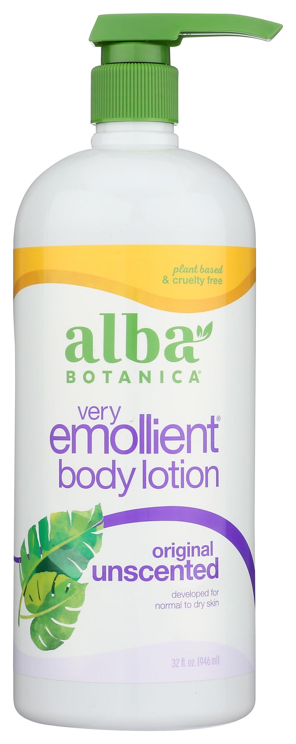 Alba Botanica front bottle showing unscented emollient for fast hydration