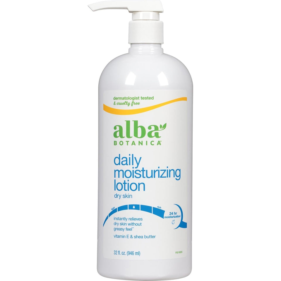 Alba Botanica front packaging showing 32 oz bottle and label benefits