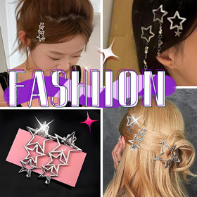 Albooss star clips woven through braid offering visual texture and festival-ready look