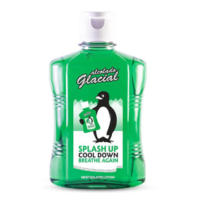 Alcolado Glacial front bottle showing brand and cooling benefit