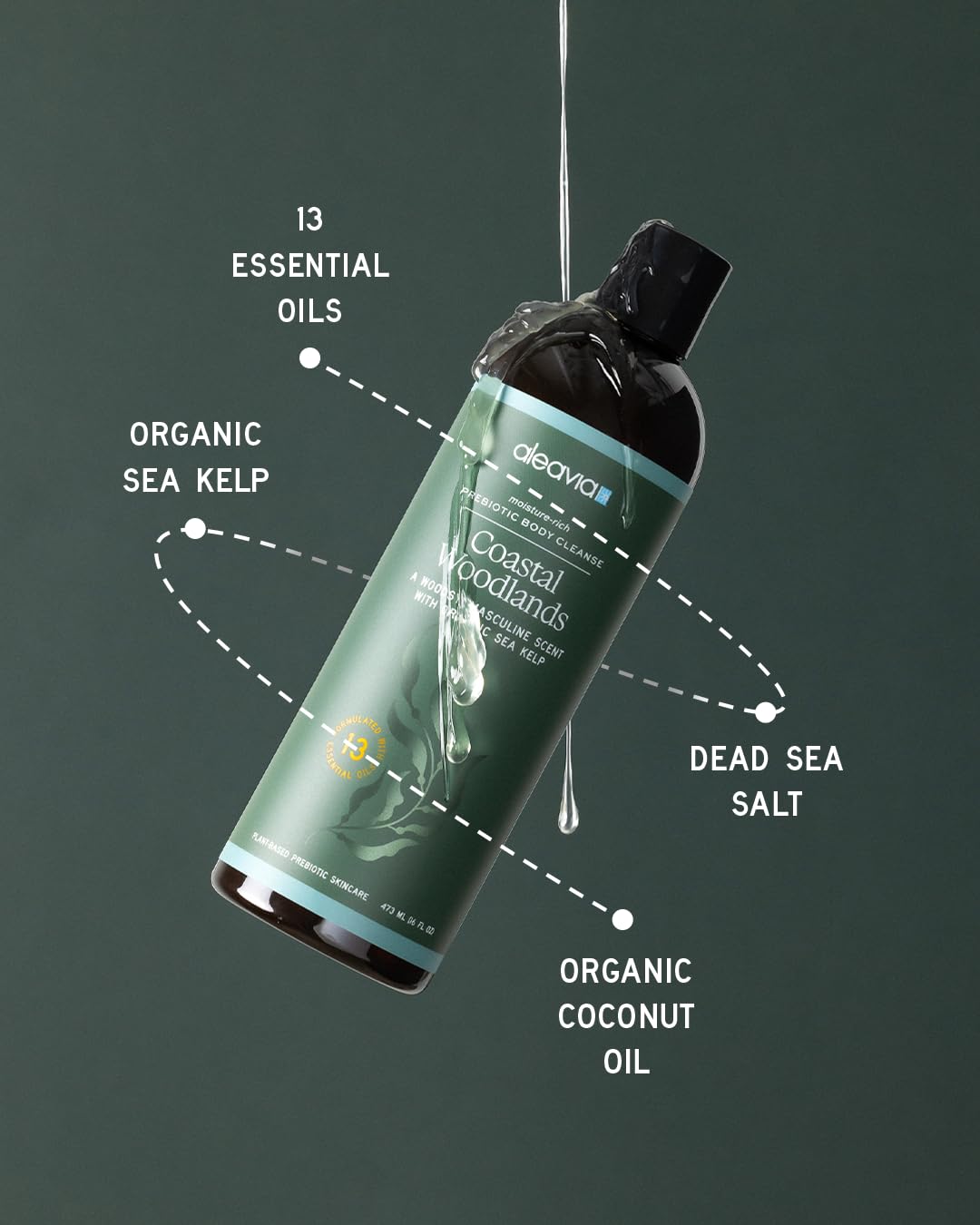 Aleavia foam texture lather close-up showing gentle cleanse benefit: rich, moisturizing lather