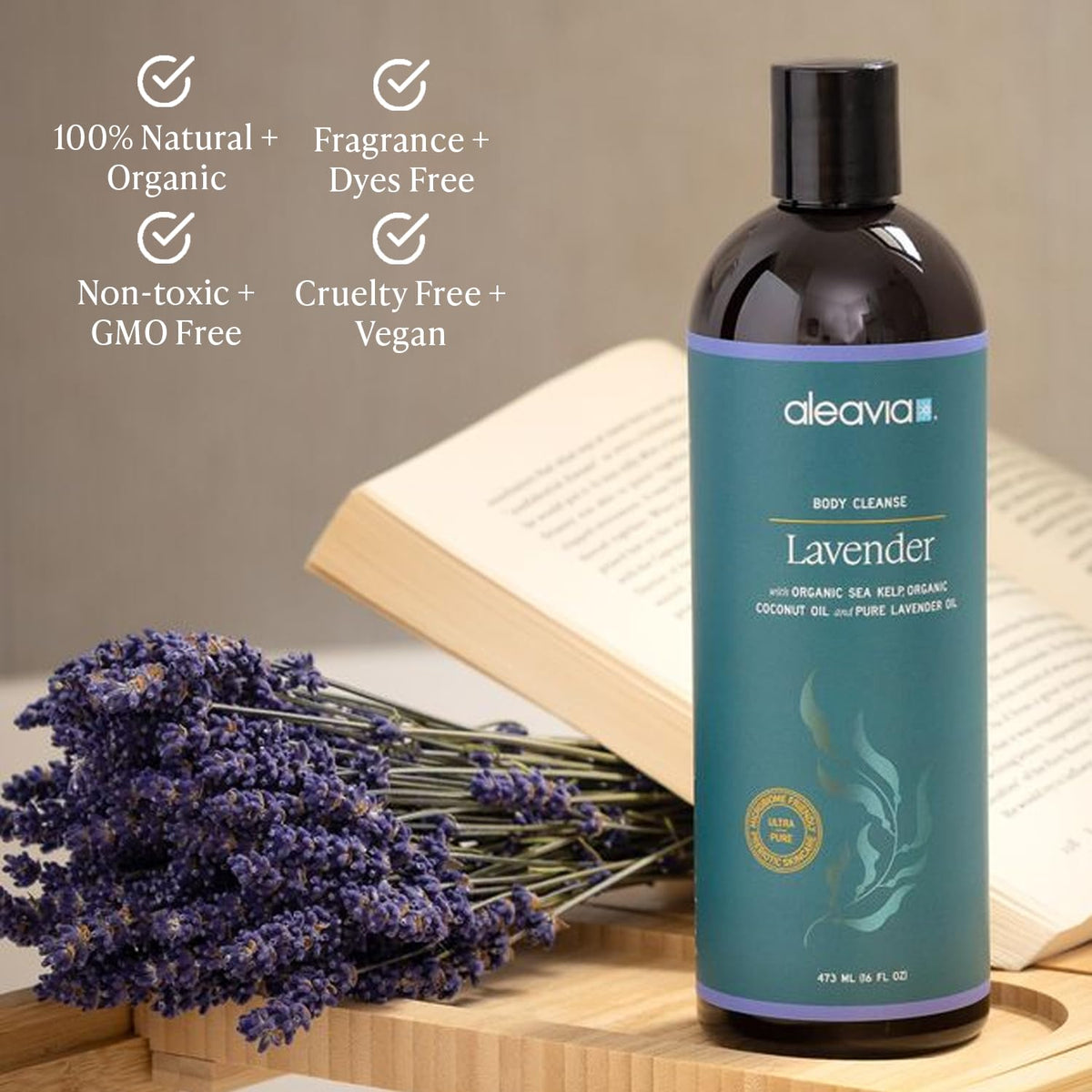 Aleavia label ingredient details highlighting organic and prebiotic benefits