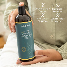 Aleavia pouring into hand with rich lather for effective cleansing and softness