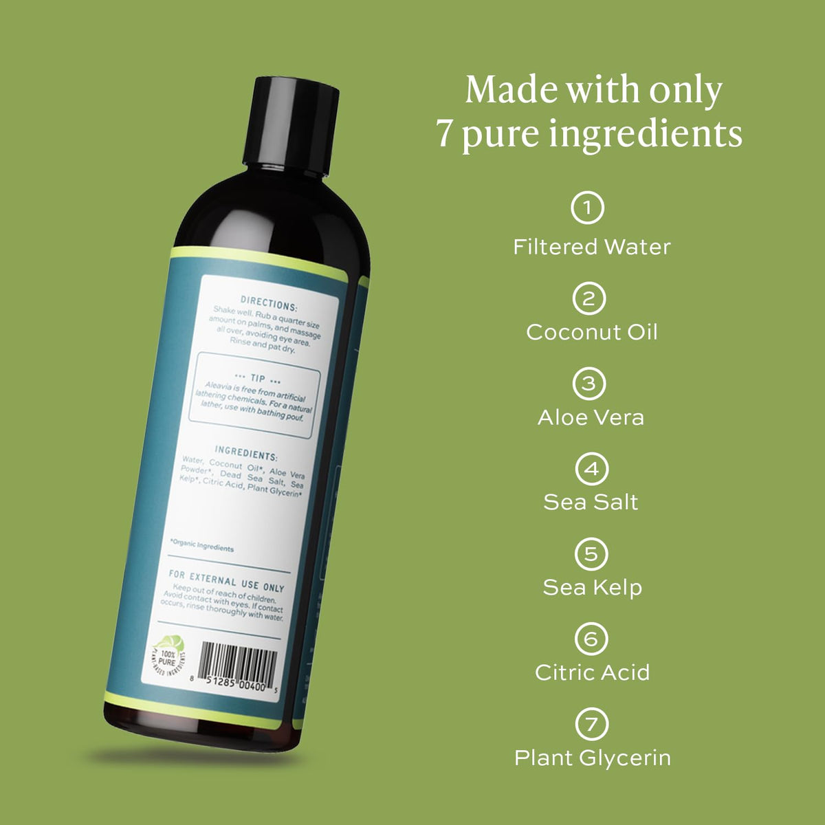 Aleavia texture foam detail illustrating mild lather and soft skin feel