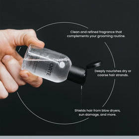 Alex Costa applying oil on damp hair demonstrating improved manageability and prep