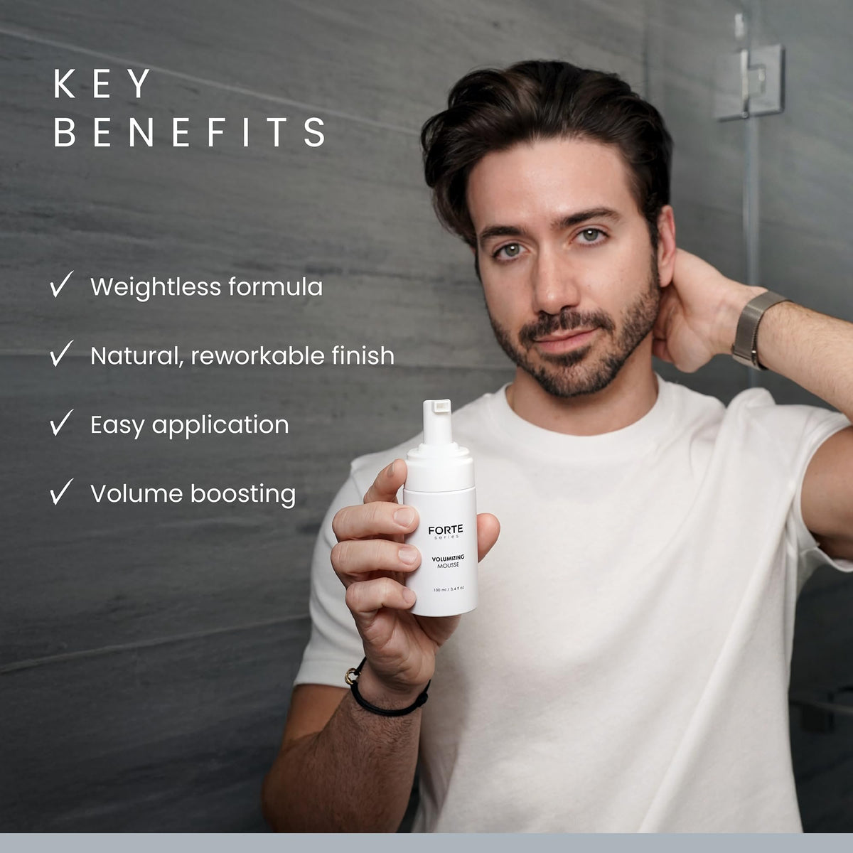 Alex Costa bottle in hand to show 3.4 fl oz size and travel-friendly convenience