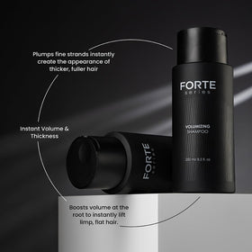 alex costa forte shampoo pouring onto palm highlights lightweight texture and easy spread