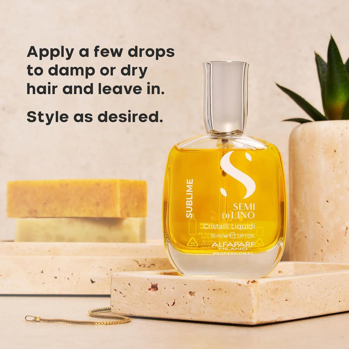 ALFAPARF MILANO applying drops into hand demonstrating controlled, no-waste usage benefit