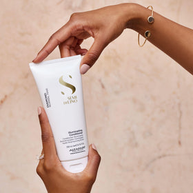ALFAPARF MILANO before and after hair shine comparison for radiance