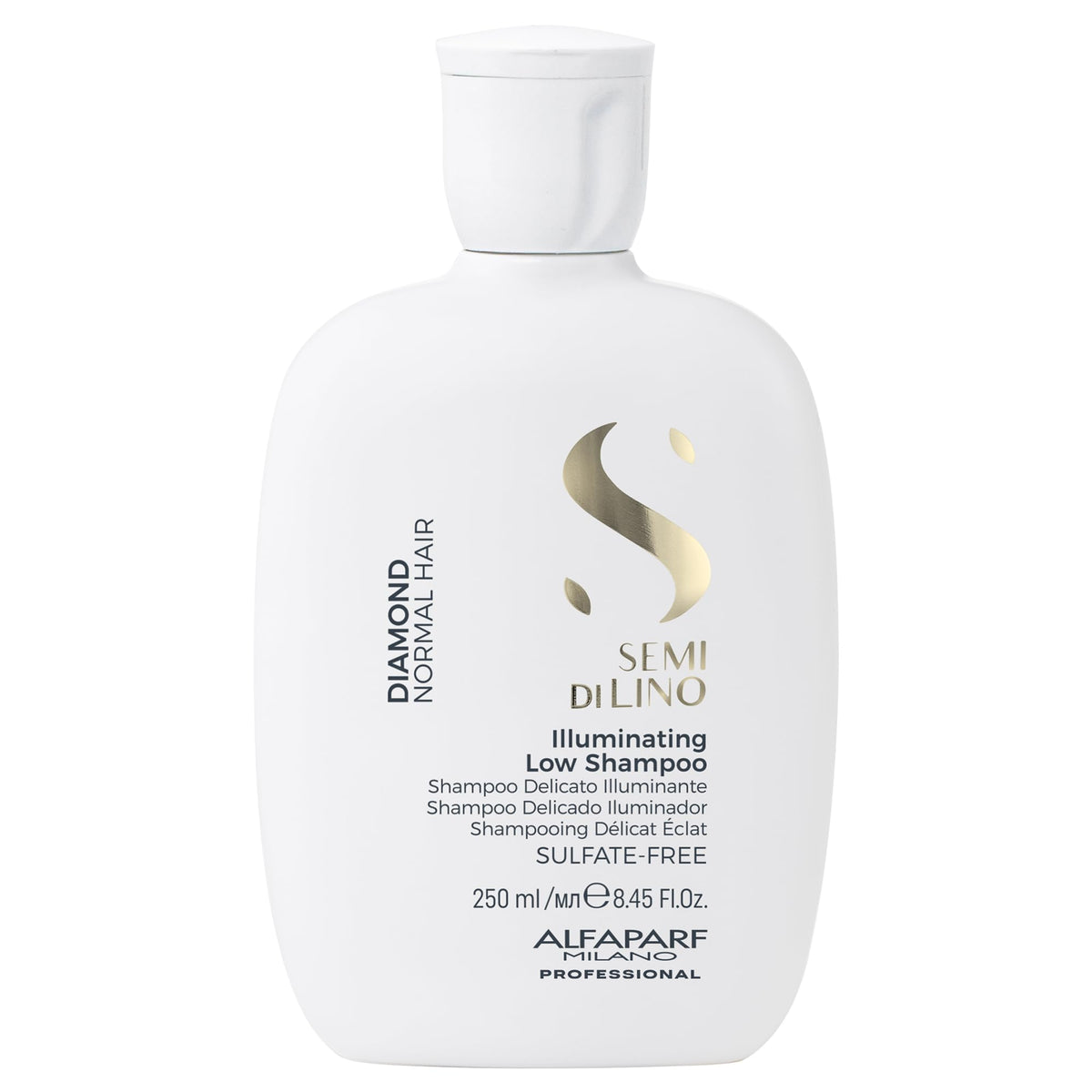 ALFAPARF MILANO bottle front view showing professional salon finish and glossy result