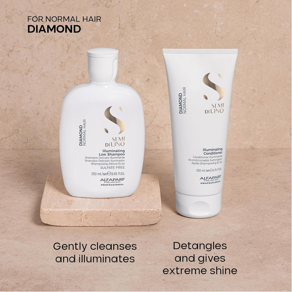 ALFAPARF MILANO shampoo pour demonstrating smooth texture and gentle cleanse