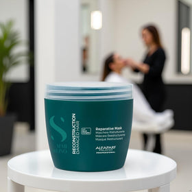 ALFAPARF MILANO label close-up highlighting actives and color-safe benefits