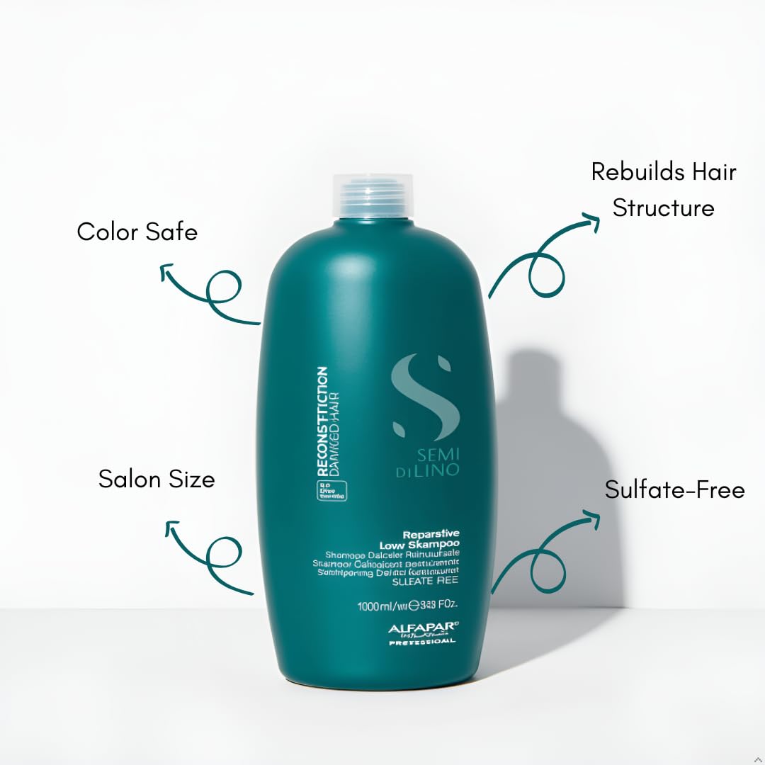 ALFAPARF MILANO pump dispensing creamy shampoo texture for gentle cleansing
