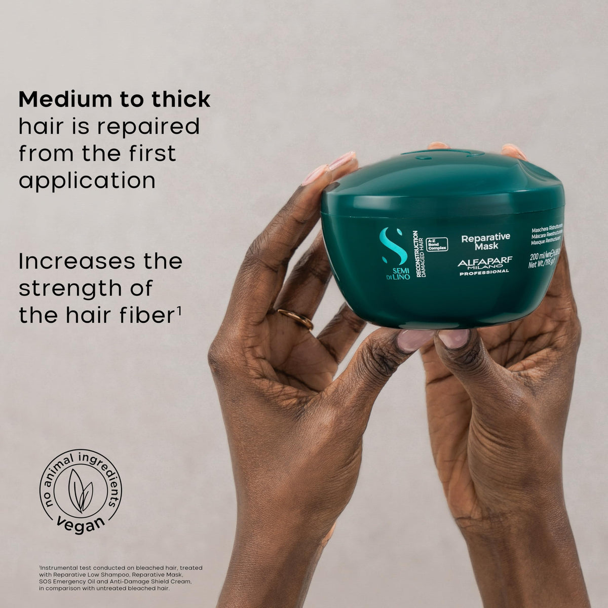 ALFAPARF MILANO shampoo lather in hand showing gentle cleanse benefit