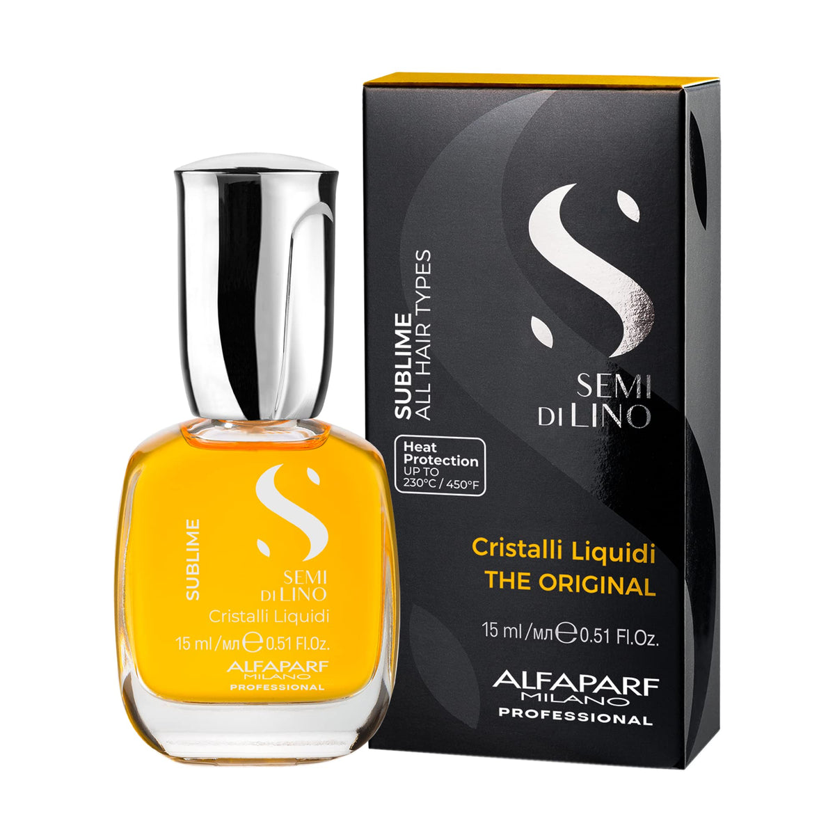ALFAPARF MILANO oil pouring from dropper showing lightweight fluid for easy application