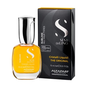 ALFAPARF MILANO oil pouring from dropper showing lightweight fluid for easy application