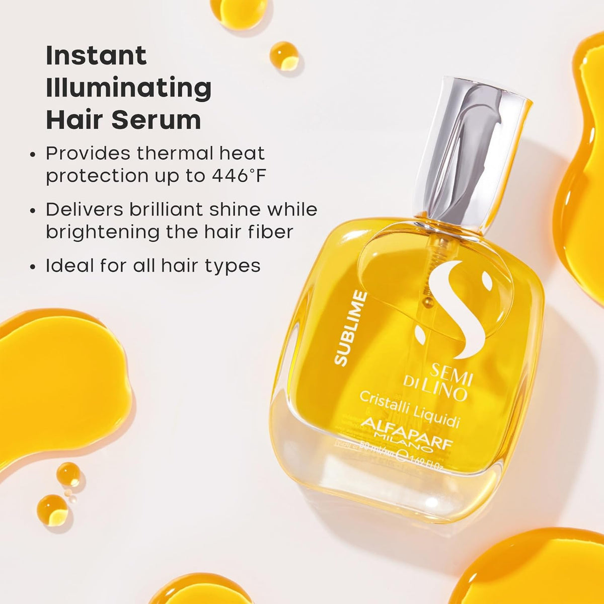 ALFAPARF MILANO oil texture on hands showing lightweight absorption benefit