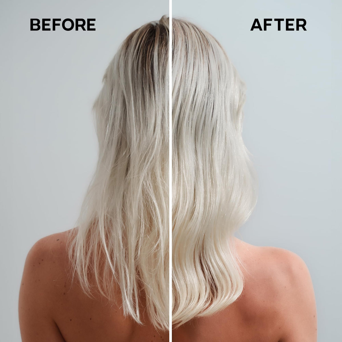 ALFAPARF MILANO before and after ends comparison, reduced breakage and shine benefit