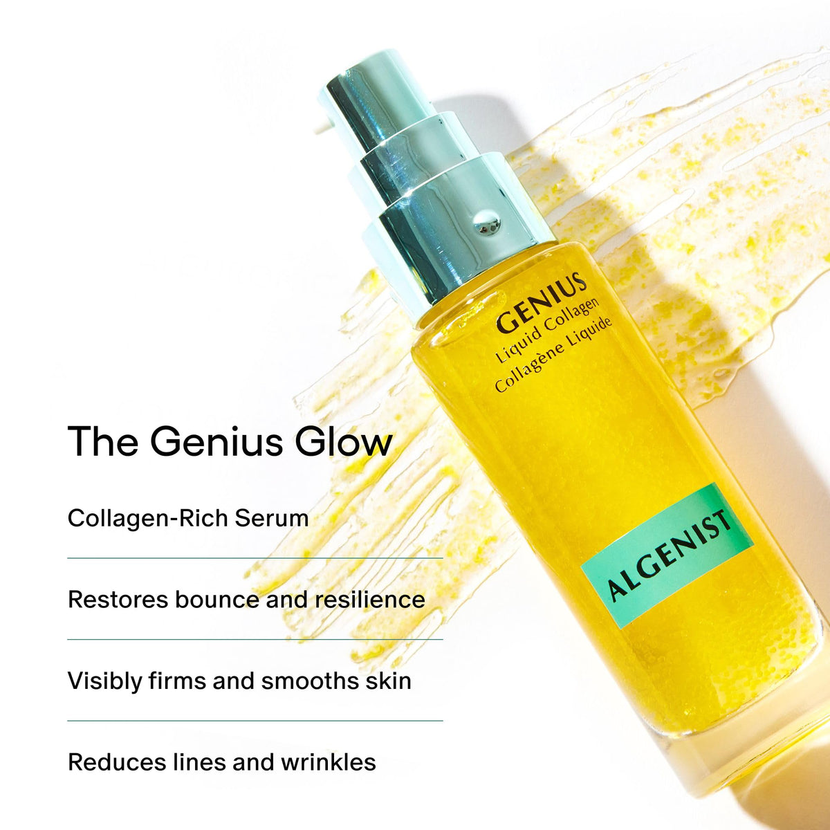 Algenist pipette dispensing serum highlighting precise application and easy dosing
